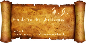 Horánszki Julianna névjegykártya